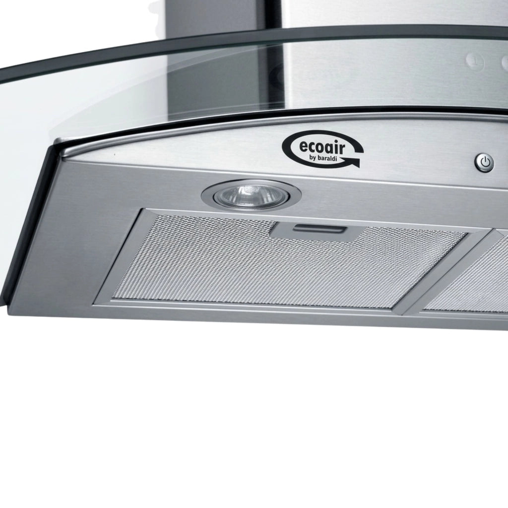 Cappa a parete con 3 velocità LENIA VETRO cm 90 - Inox - 500 m3/h