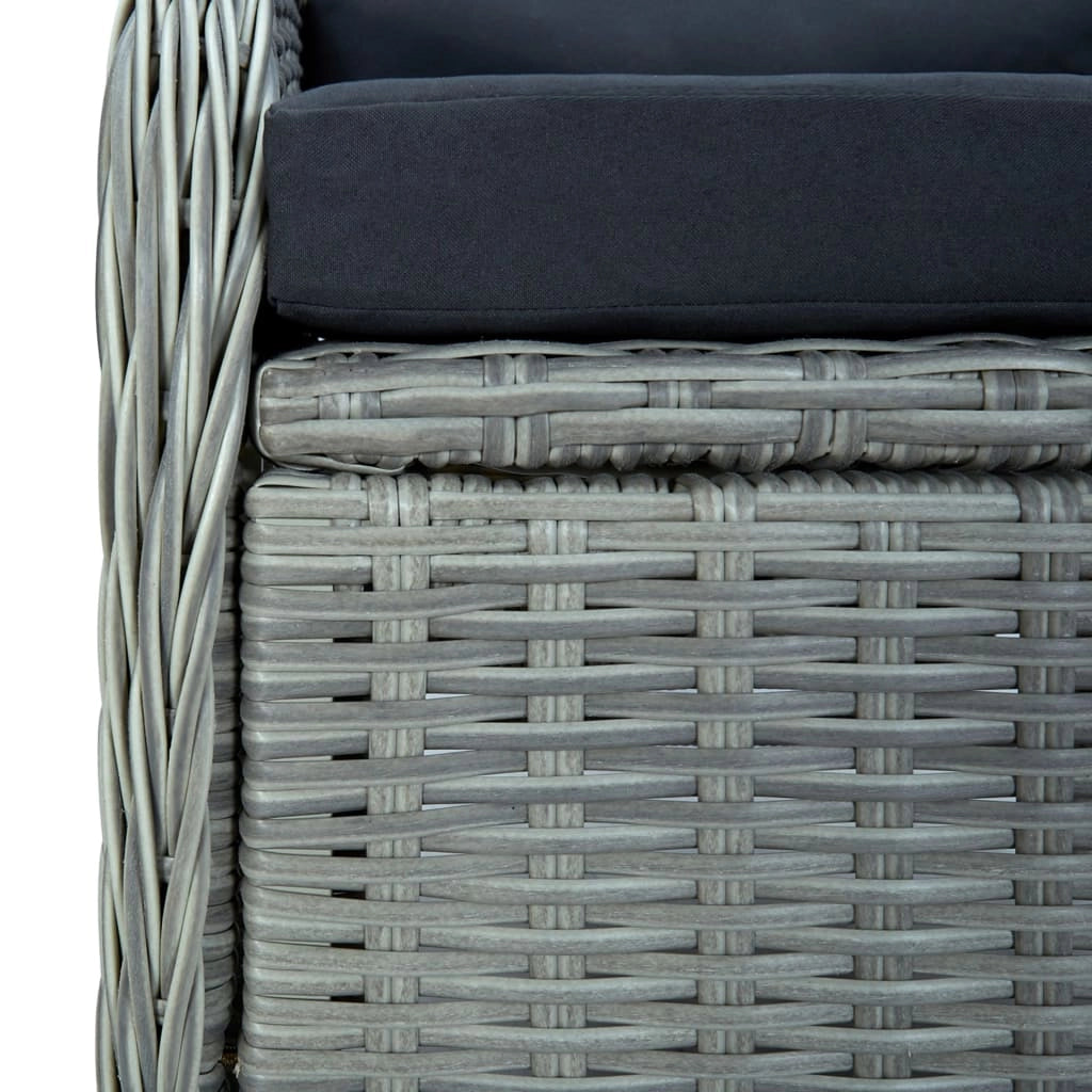 Set da pranzo 7 pezzi con cuscini resina intrecciata grigio chiaro 02_0014635