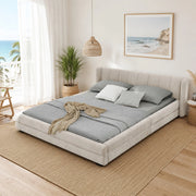 Letto matrimoniale imbottito 160 x 200 cm con testiera ergonomica