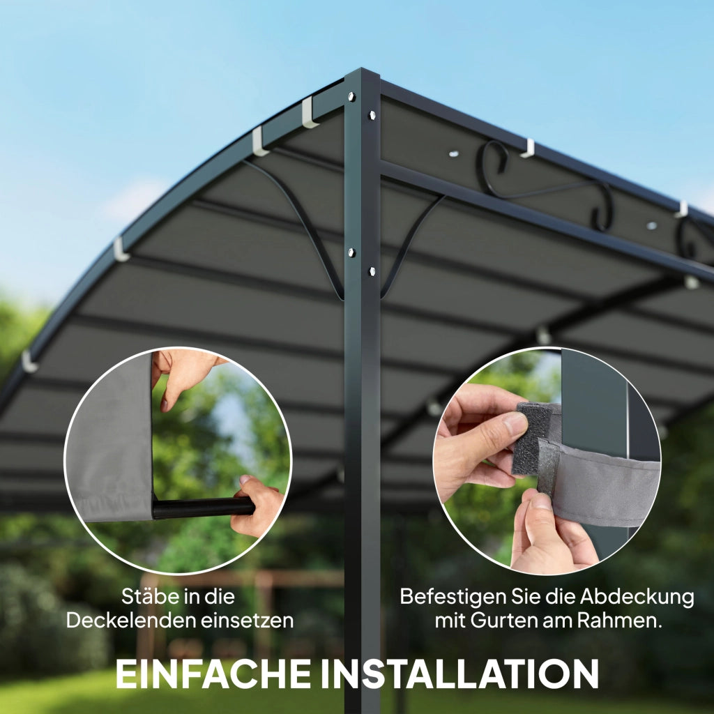 Copertura Pergola Tetto 3x3m ¨C zephmum ¨C 298x293 cm Grigio Scuro