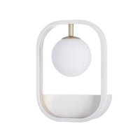 Lampada da parete Modern in Metallo Avola Bianco con Oro