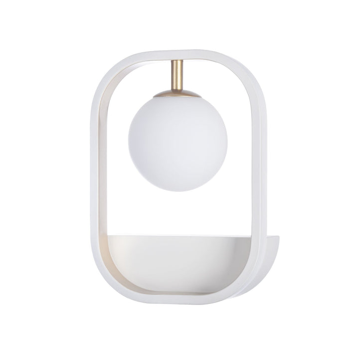 Lampada da parete Modern in Metallo Avola Bianco con Oro
