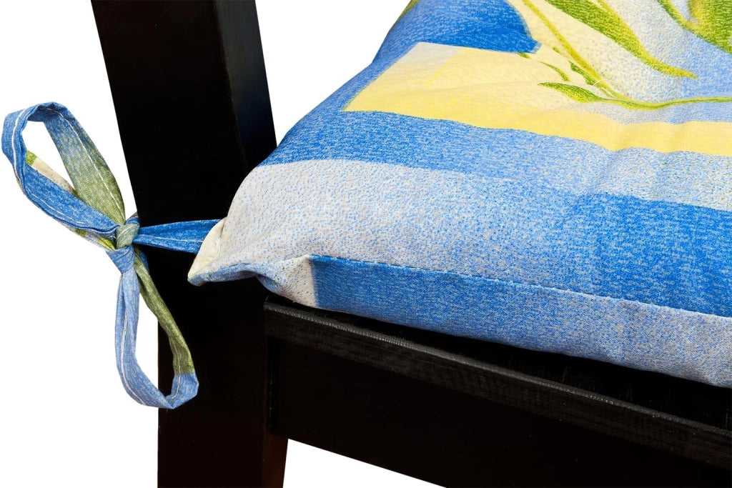 Set 4 Cuscini Sedia Flolerali Morbidissimi Imbottiti Ovatta Universali Cotone Multicolore Lavabile