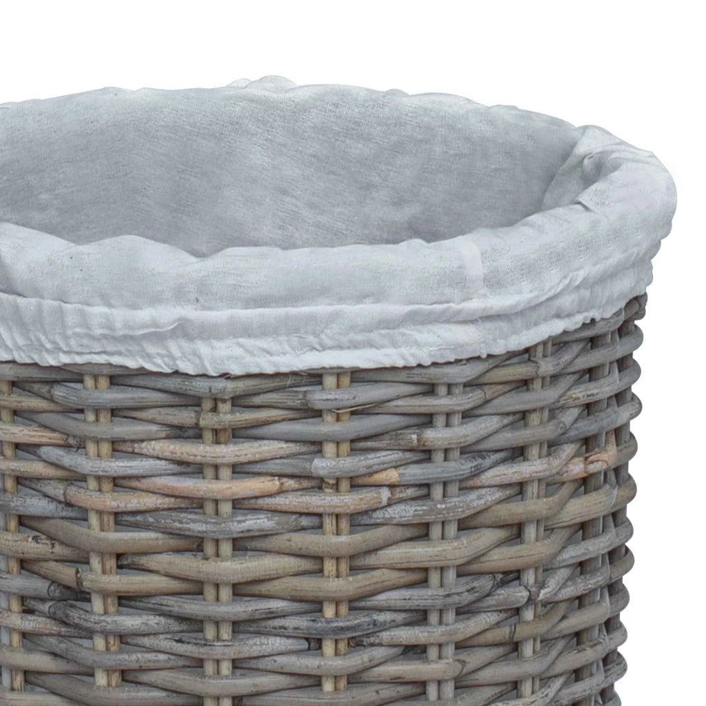 Cesto per la biancheria con coperchio 2 pcs Grigio Kubu