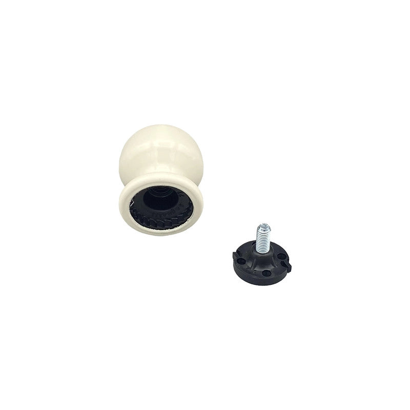 Pomolo fisso per porta SAGUATTI 869/50KB in alluminio bianco lucido