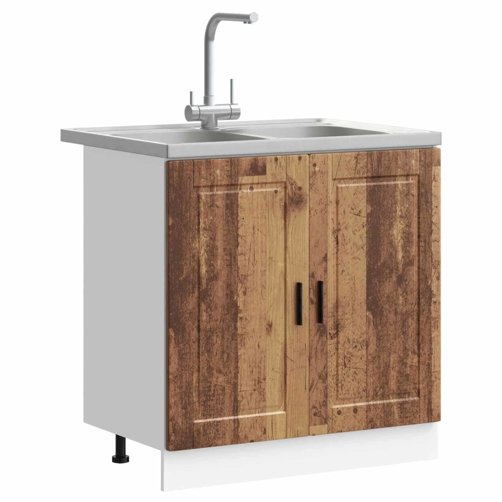 Mobiletto per lavabo Porto 2 pz Marrone 80 x 46 x 81,5 cm 3315029