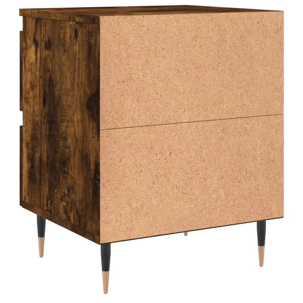 Comodini 2pz-Set di 2 Tavolino da notte Rovere Fumo 40x35x50 cm in Legno Multistrato 946880