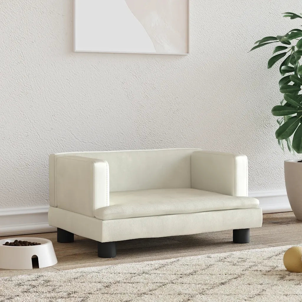 Lettino per Cani Crema 60x40x30 cm in Velluto 171912