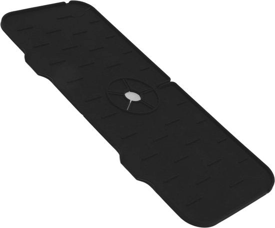 Wastafelkraanmat in silicone - Impermeabile all'acqua di scarico - Riciclabile - Amichevole con l'ambiente - Duraturo - Libero da BPA - Installazione facile - Per la vasca da bagno - Nero