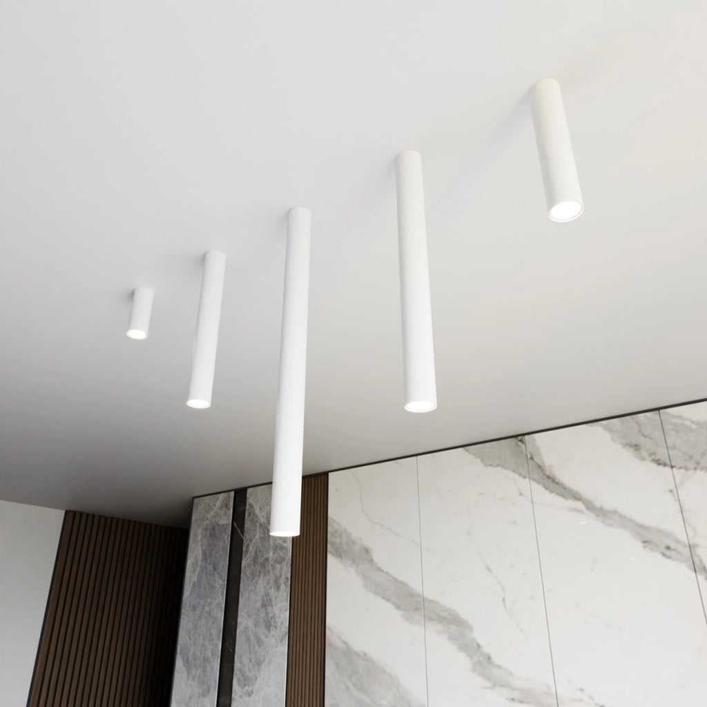 Lampada a sospensione Tecno in acciaio bianco