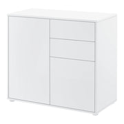 Cassettiera con 2 cassetti e 2 ante 74 x 79 x 36 cm bianco lucido 03_0006817