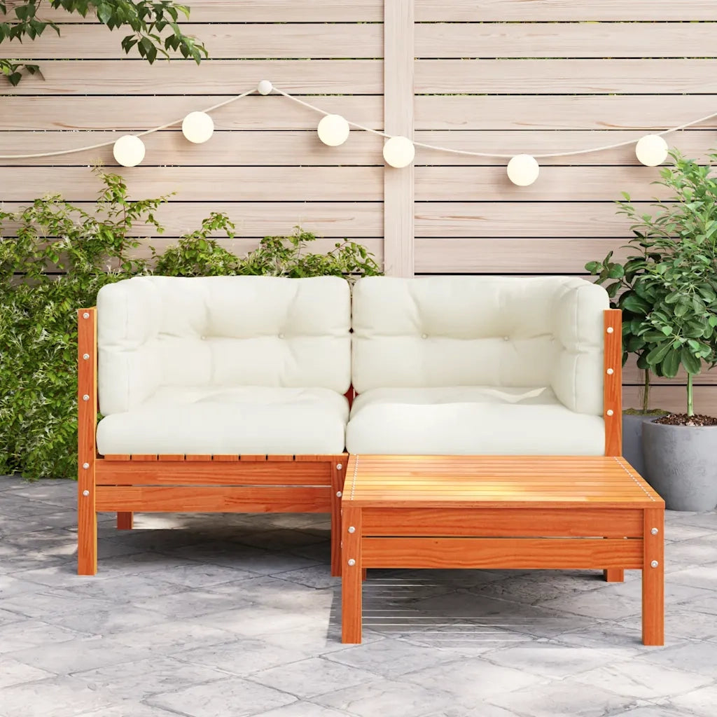 Divano da Giardino con Cuscini e Poggiapiedi 2 Posti-Sofa da Giardino-Divano da esterno 292062