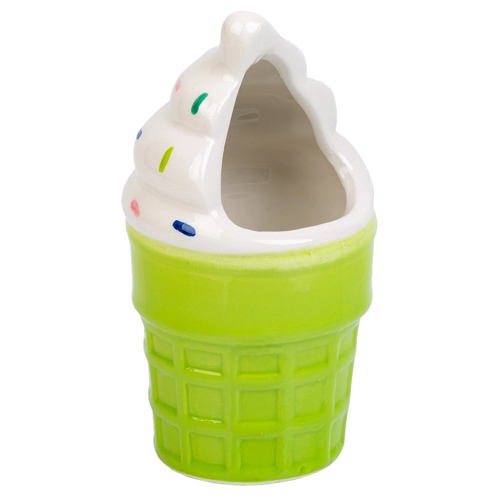 Portapenne in ceramica satinata verde d7,5x15h