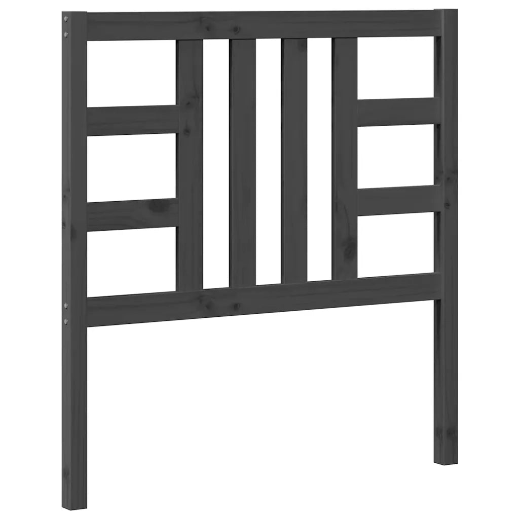 Testiera per Letto Grigia 96x4x100 cm in Legno Massello di Pino 817822