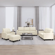 Set di Divani 4 pz con Cuscini crema in Similpelle 3201344
