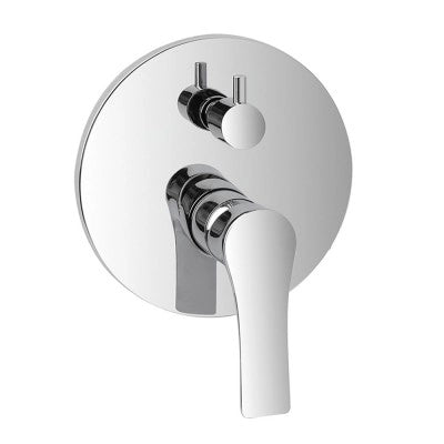 Set doccia cromo braccio 40 cm + soffione 20 cm + miscelatore e kit doccia Flat