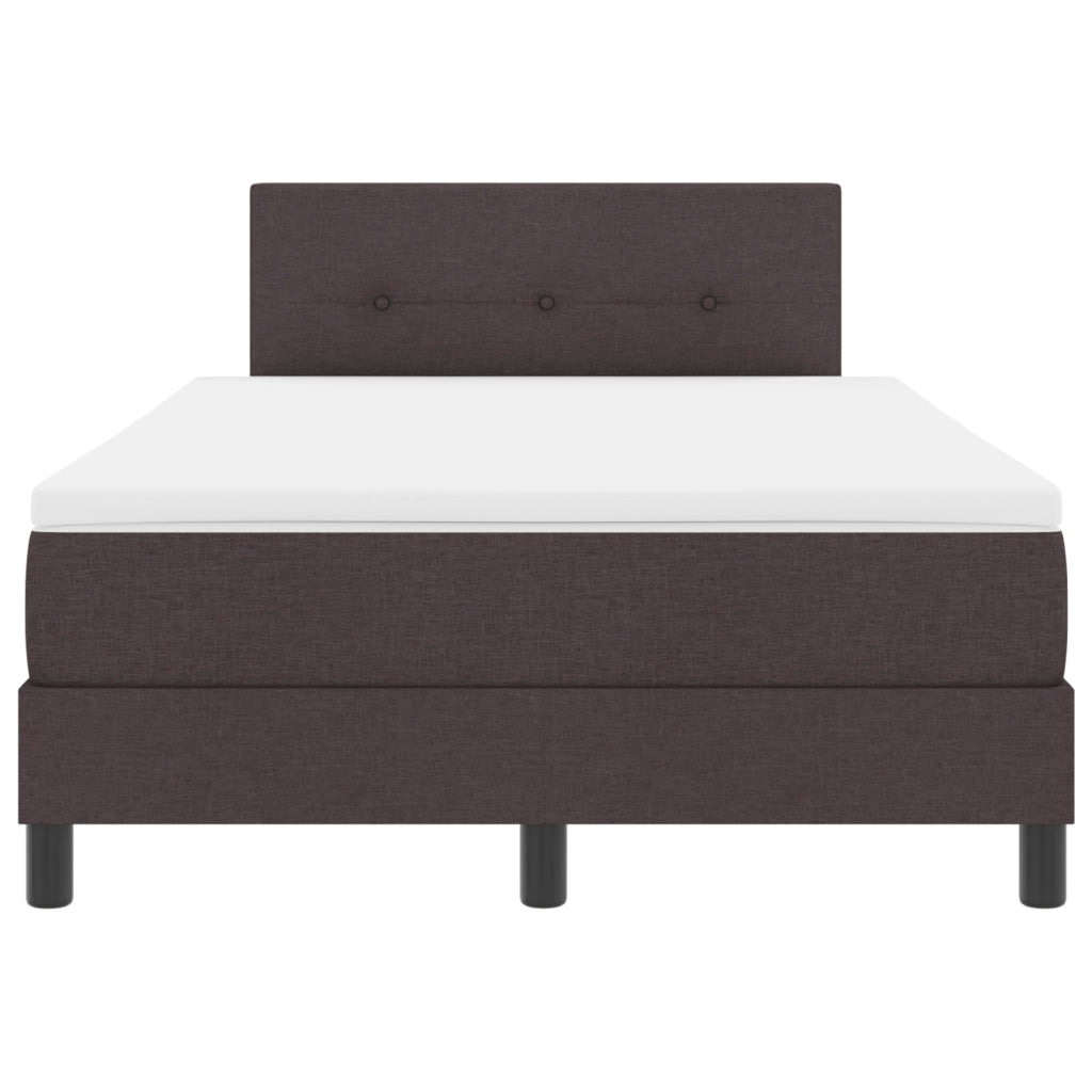 Letto con Box Spring e Materasso & LED Marrone Scuro 120x190 cm Tessuto