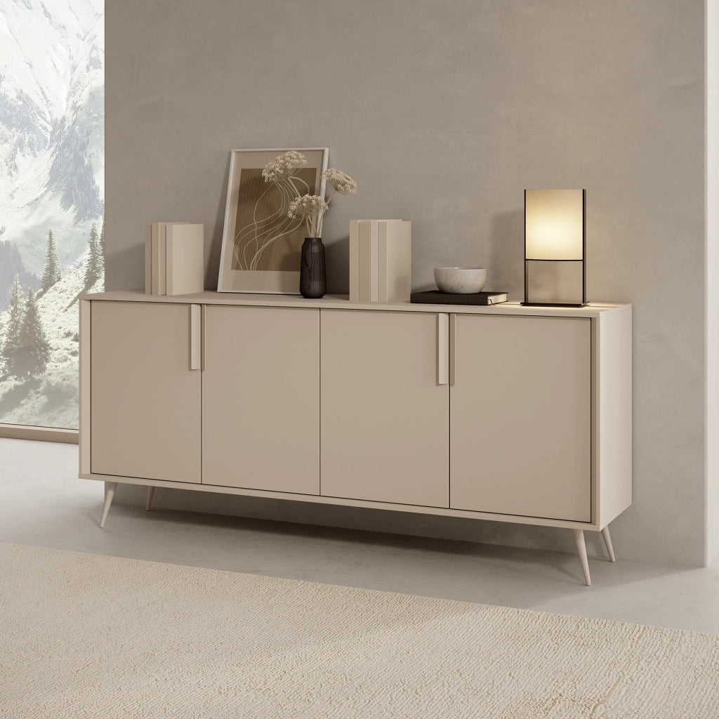 Madia Harero, Credenza 4 Ripiani, 110x40x78h cm Bianco Crema