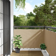 Paravento da Balcone in Tessuto Oxford 90x600 cm Beige 42335