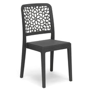 Sedia in polipropilene TICHE, impilabile, resistente ai raggi UV, design moderno, ideale per sala da pranzo, cucina, sala d’attesa, bar, ristoranti o giardino, colore Antracite