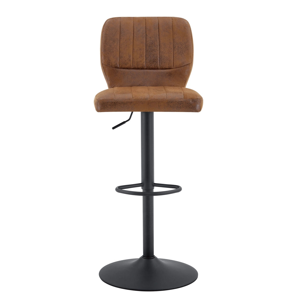 SGABELLO BAR regolabile 62-83 cm nero e marrone, girevole 360°