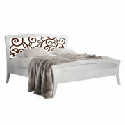 Letto shabby traforato legno bicolore bianco noce 184x210x120 - Mobili 2G