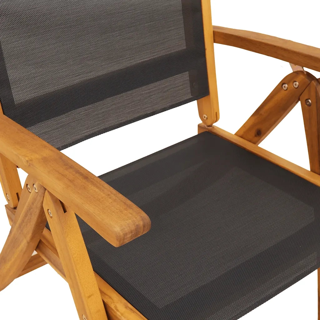 Sedie Giardino Pieghevoli 4pz Legno Massello Acacia e Textilene 3120454