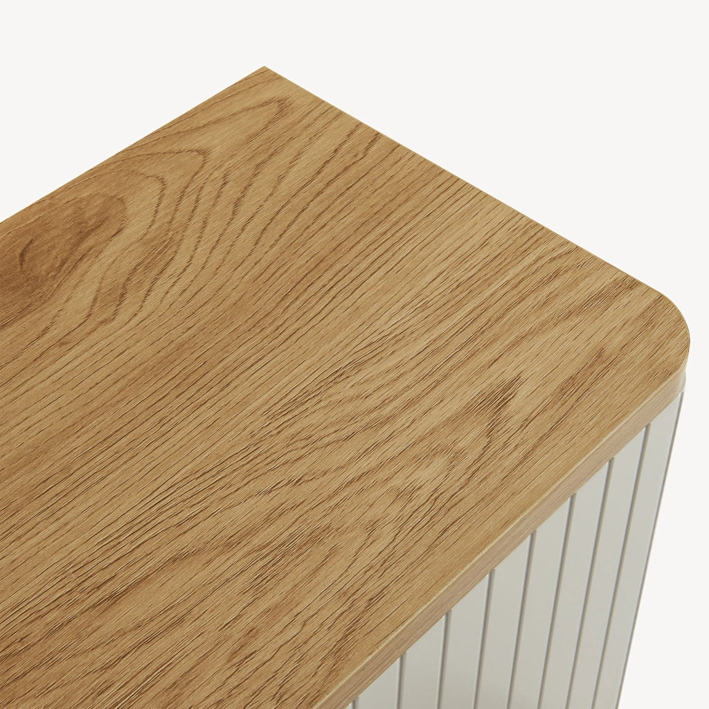 Armadietto a Muro Ferrersp per Bagno Mobile da Parete 50 x 45 x 24 cm - Effetto Rovere / Avena Oatmeal [en.casa]
