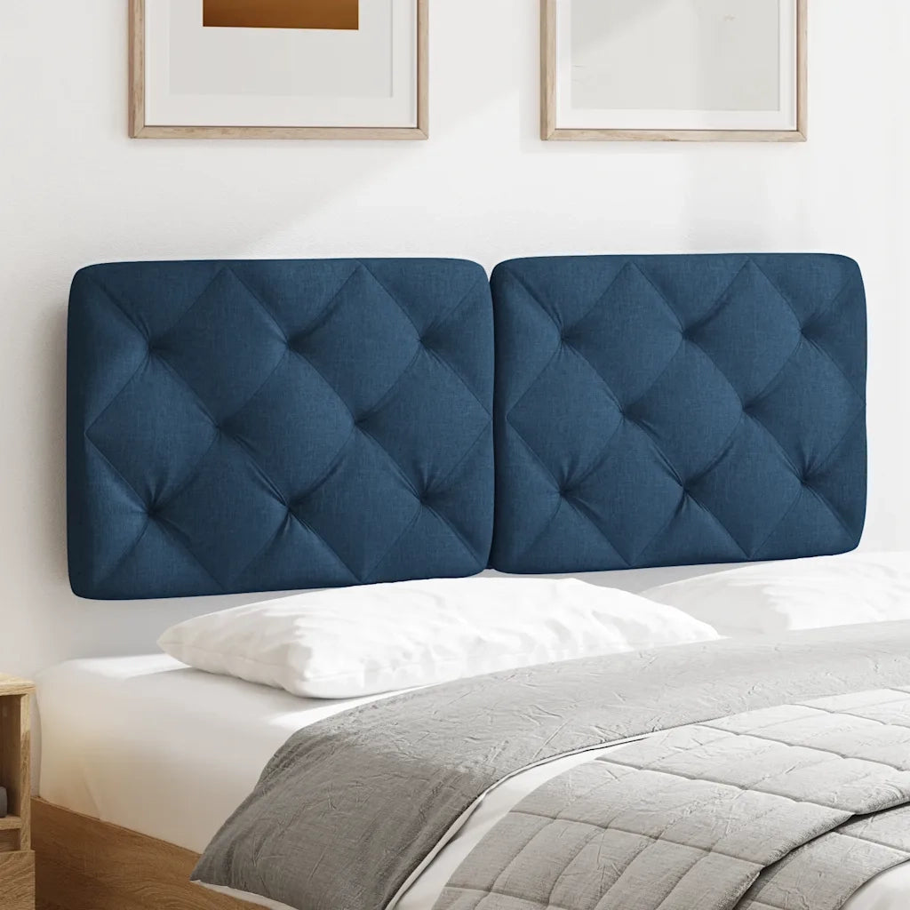 vidaXL Cuscino Testiera Blu 140 cm in Tessuto