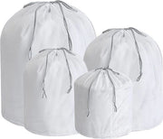 Set di 4 sacchetti per lavatrice con cerniera - Sacchetti per lavatrice a maglia per delicate, con 70g di rete grossa - Utilizzabili per magliette, calze, intimo, reggiseni, lingerie, abbigliamento per bambini - Con cordoncino per chiusura