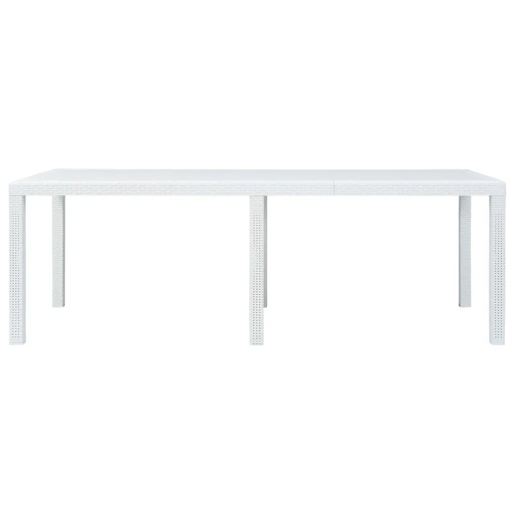 Set Pranzo da Giardino 9 pz in Plastica Stile Rattan Bianco cod mxl 37742
