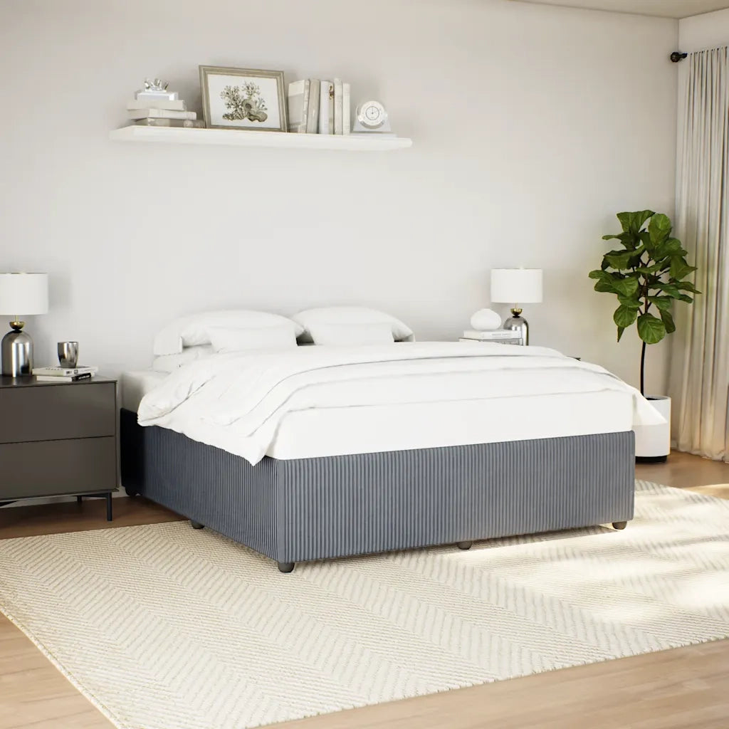 Giroletto senza Materasso Grigio Scuro 180x200 cm Velluto