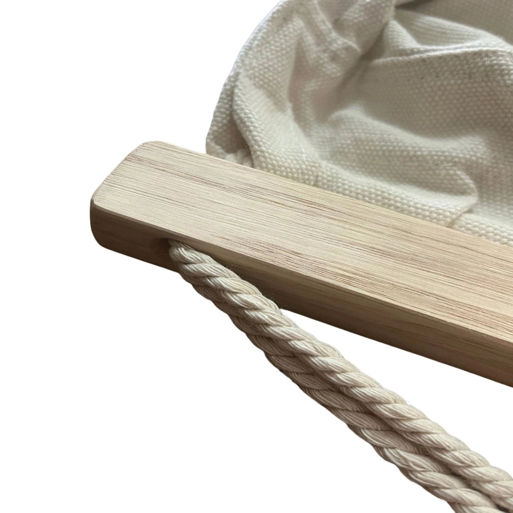 Marvin Amaca da Giardino Indonesia, Letto Dondolo da Esterno Campeggio, Barre di Legno, in Cotone Tessuto  BEIGE 200x100