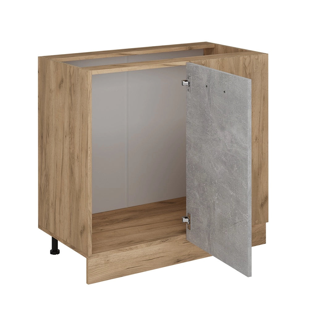 Mobile ad angolo cucina R-Line Calcestruzzo/Rovere dorato 86 cm, PL Rovere Vicco