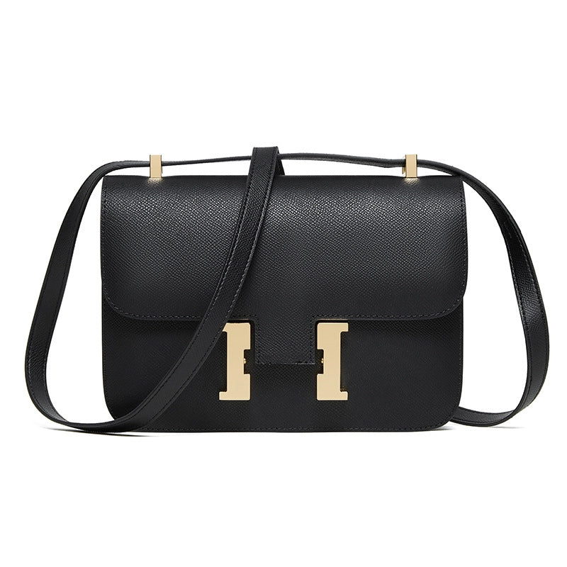 Borsa a tracolla da donna in vera pelle, borsa di lusso nera