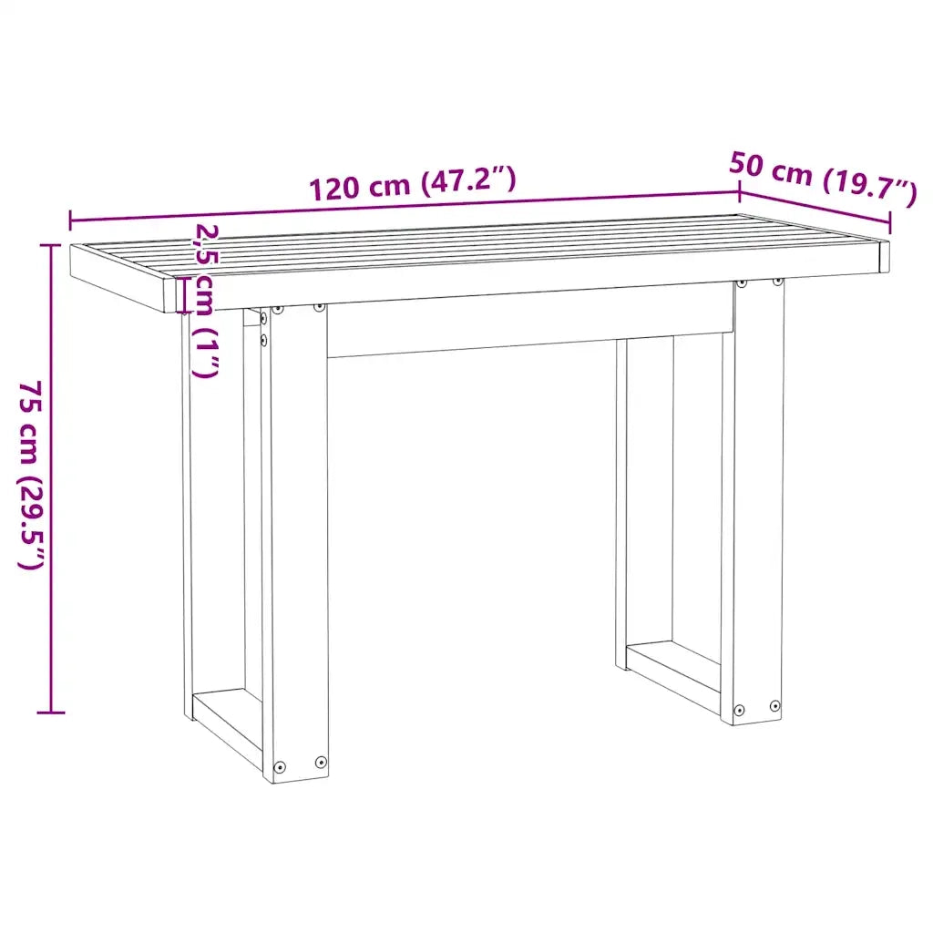 Scrivania NOAIN Gambe a Forma di U 120x50x75 cm Legno Massello 4100041