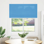 vidaXL Tenda Plissettata Blu 115x150 cm Larghezza Tessuto 114,4 cm