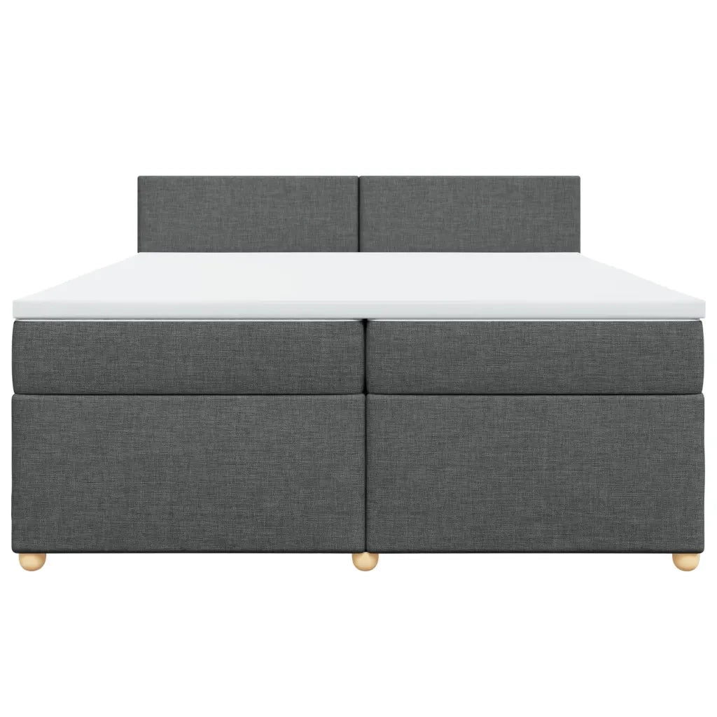 Giroletto a Molle con Materasso Grigio Scuro 200x200 cm Tessuto 3286781