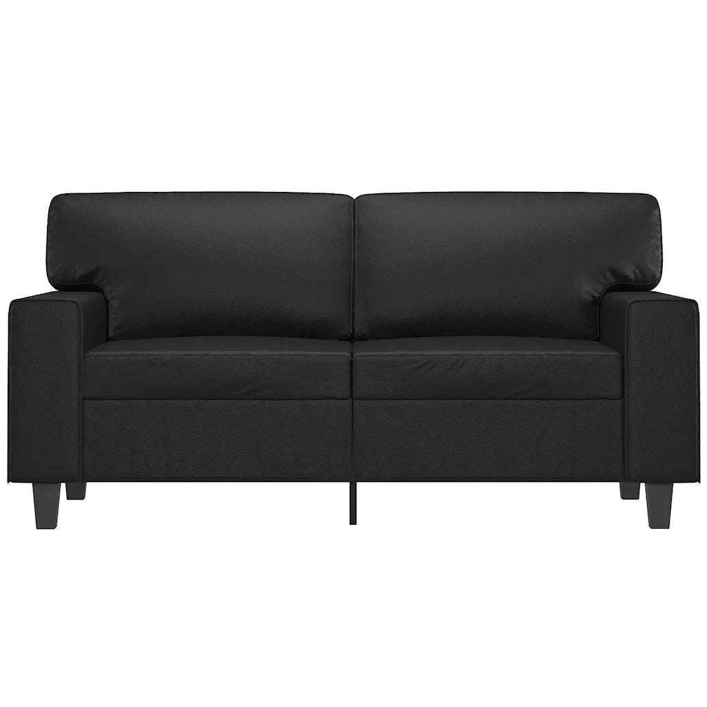 Divano a 2 Posti Nero 120 cm in Similpelle