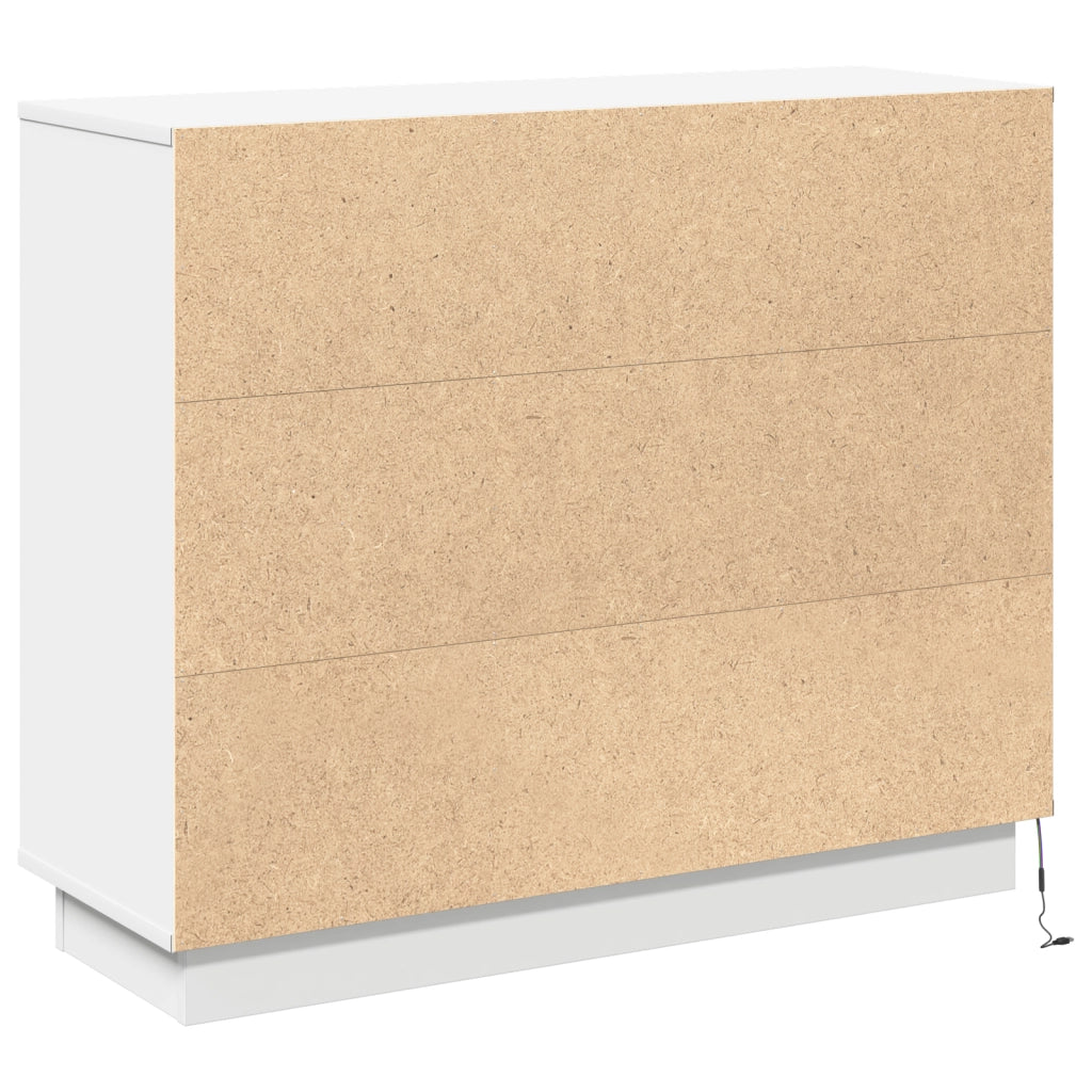Sideboard  con LED Bianco 90x32x75 cm in legno ingegnerizzato