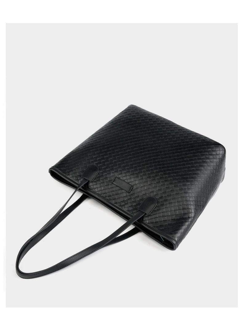 Borsa a tracolla da donna in vera pelle, grande capacit¨¤, borsa da lavoro, nera
