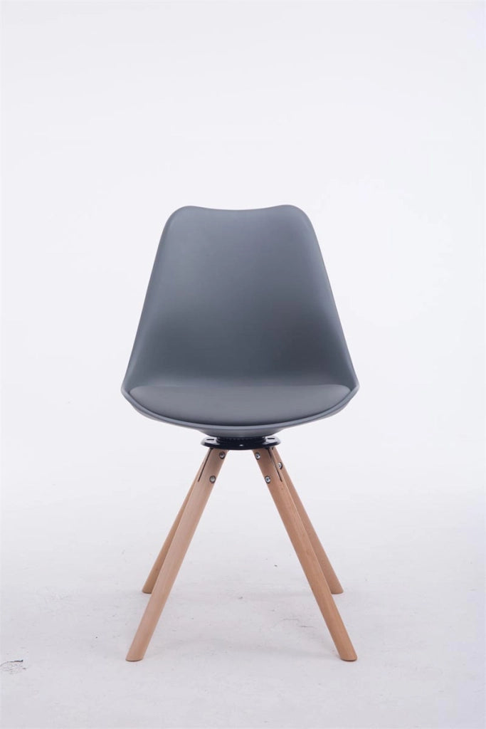 Sedia design Troyes Girevole Similpelle Rotondo grigio,natura