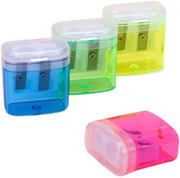 Set di Puntaspillo a 8 punte - Doppio Foro - Puntaspillo Manuale - Con Supporto - Materiale di Alta Qualità - Per Bambini - Puntaspillo per Pastelli