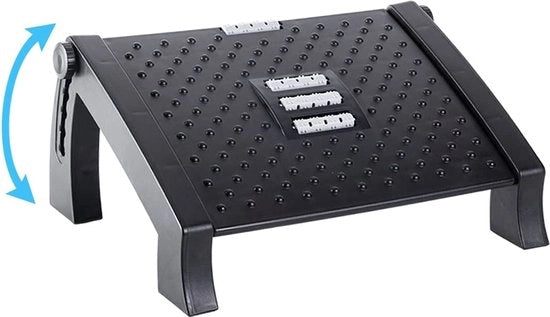 Supporto Ergonomico per Piedi, Regolabile, Pedana per Piedi sotto Scrivania con Punti di Massaggio, Supporto per Piedi in Plastica, Ufficio, Lavabile, per Lavoro da Casa, Ufficio e Viaggi, Rilassa le Gambe, Ginocchia e Schiena