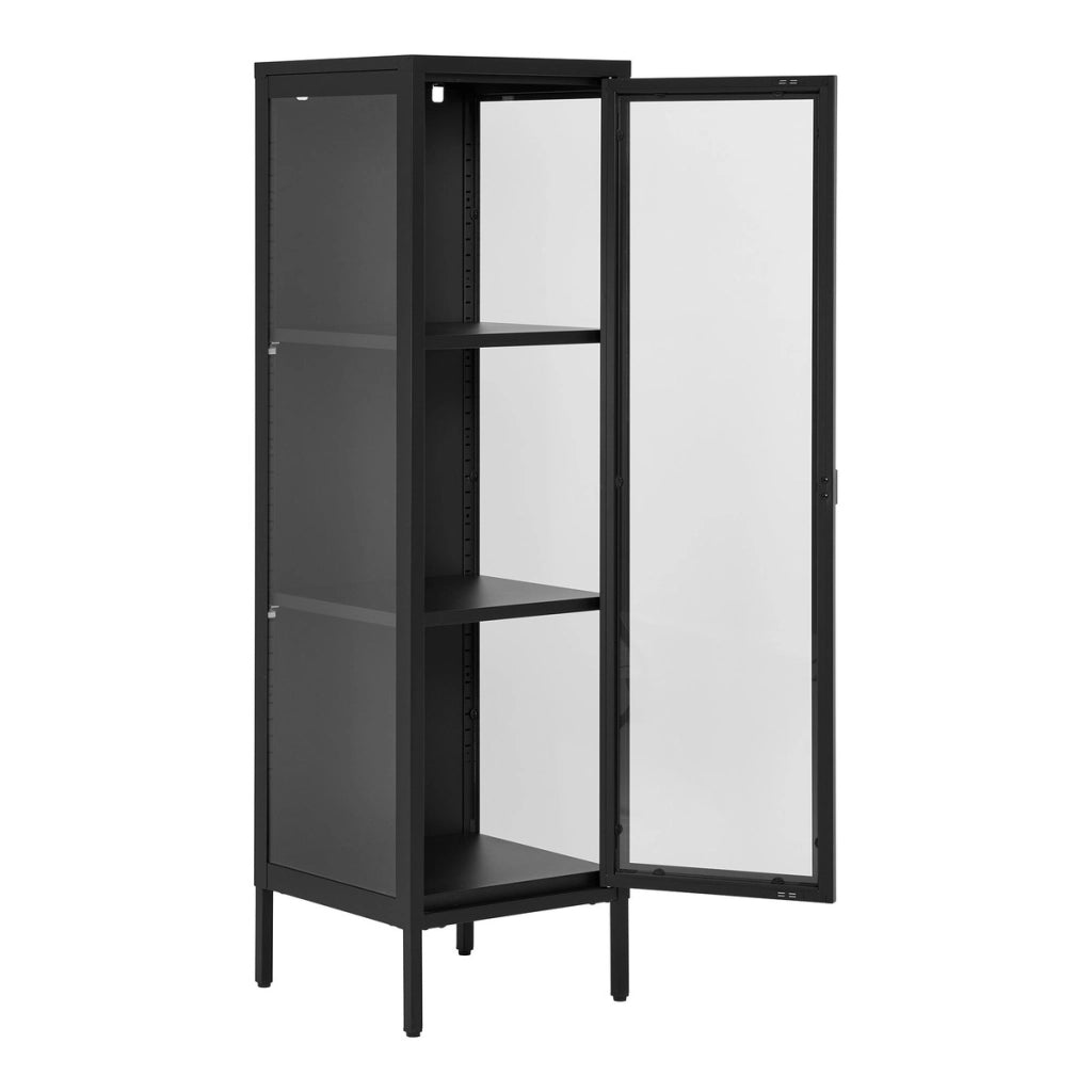 Vetrinetta Brisbane, Nero, Metallo, 35x40x140 cm
