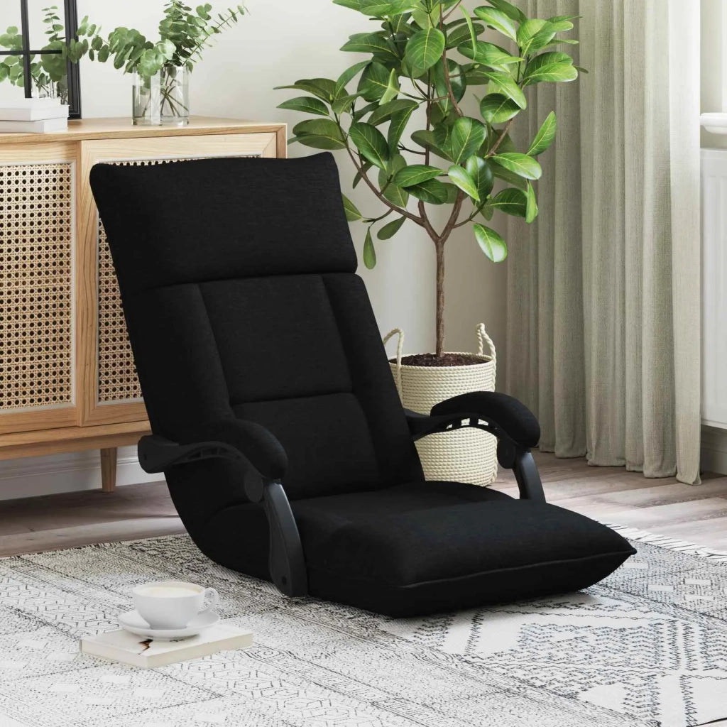 Sedia da Pavimento Nero 66 x 66 x 80 cm Tessuto 42028196