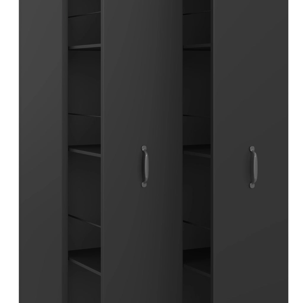 Libreria su ruote con 4 ripiani reversibile per soggiorno bagno cucina e ufficio in MDF nero 51.5 × 41 × 158 cm