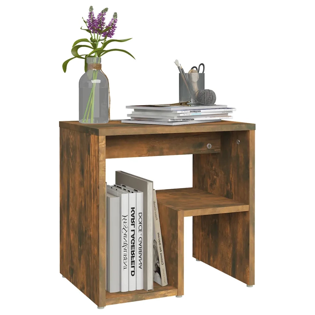 Comodino Rovere Fumo 40x30x40 cm in Legno Multistrato 815177