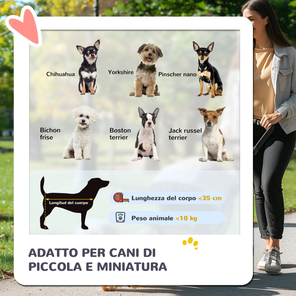Passeggino per Cani 2 in 1 Pieghevole e Convertibile in Trasportino con 2 Guinzagli e Cuscino, Rosa