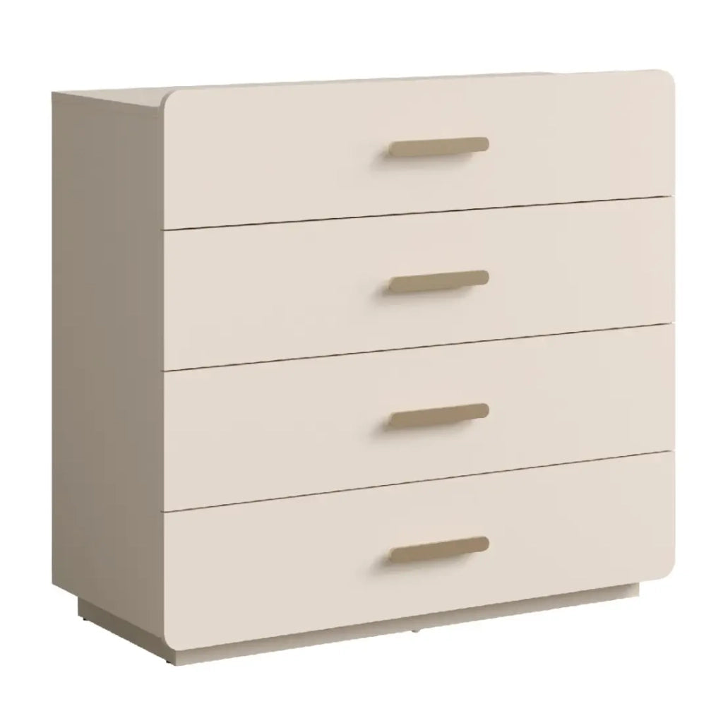 Camera completa AMALIE beige – Letto contenitore 160x200 cm, armadio, cassettiera, 2 comodini e scaffali